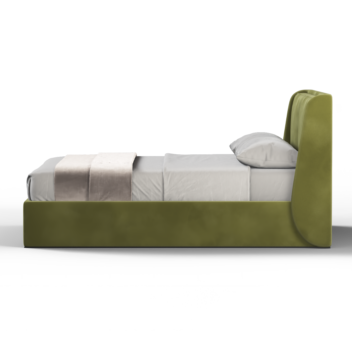 Lit double rembourré Ruby en tissu haut de gamme