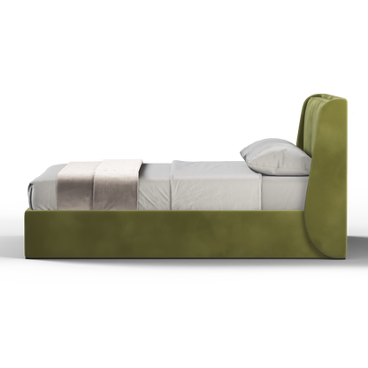 Lit double rembourré Ruby en tissu haut de gamme