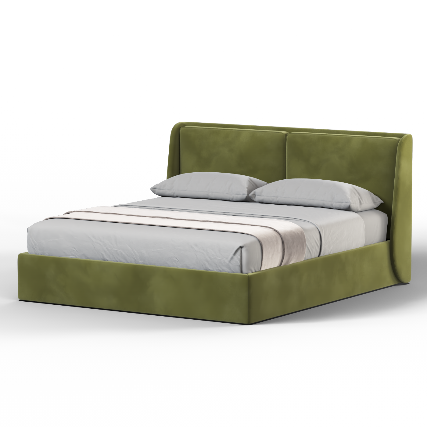 Lit double rembourré Ruby en tissu haut de gamme