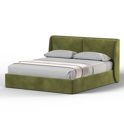 Lit double rembourré Ruby en tissu haut de gamme