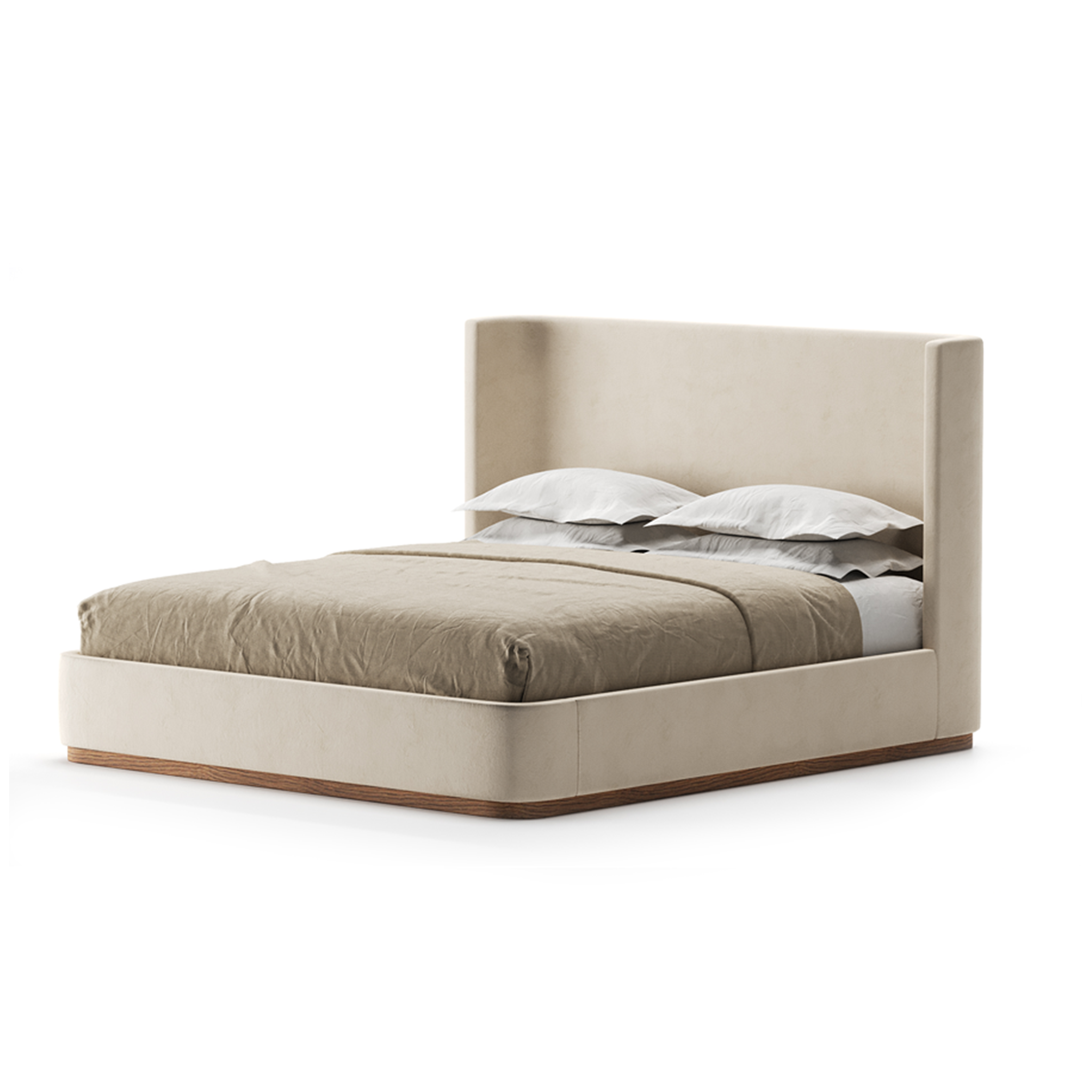 Shade Bed — Upholstered Platform Bed with Low Profile Base