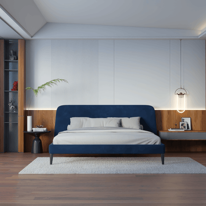 Lit double Selma avec capitonnage vertical profond