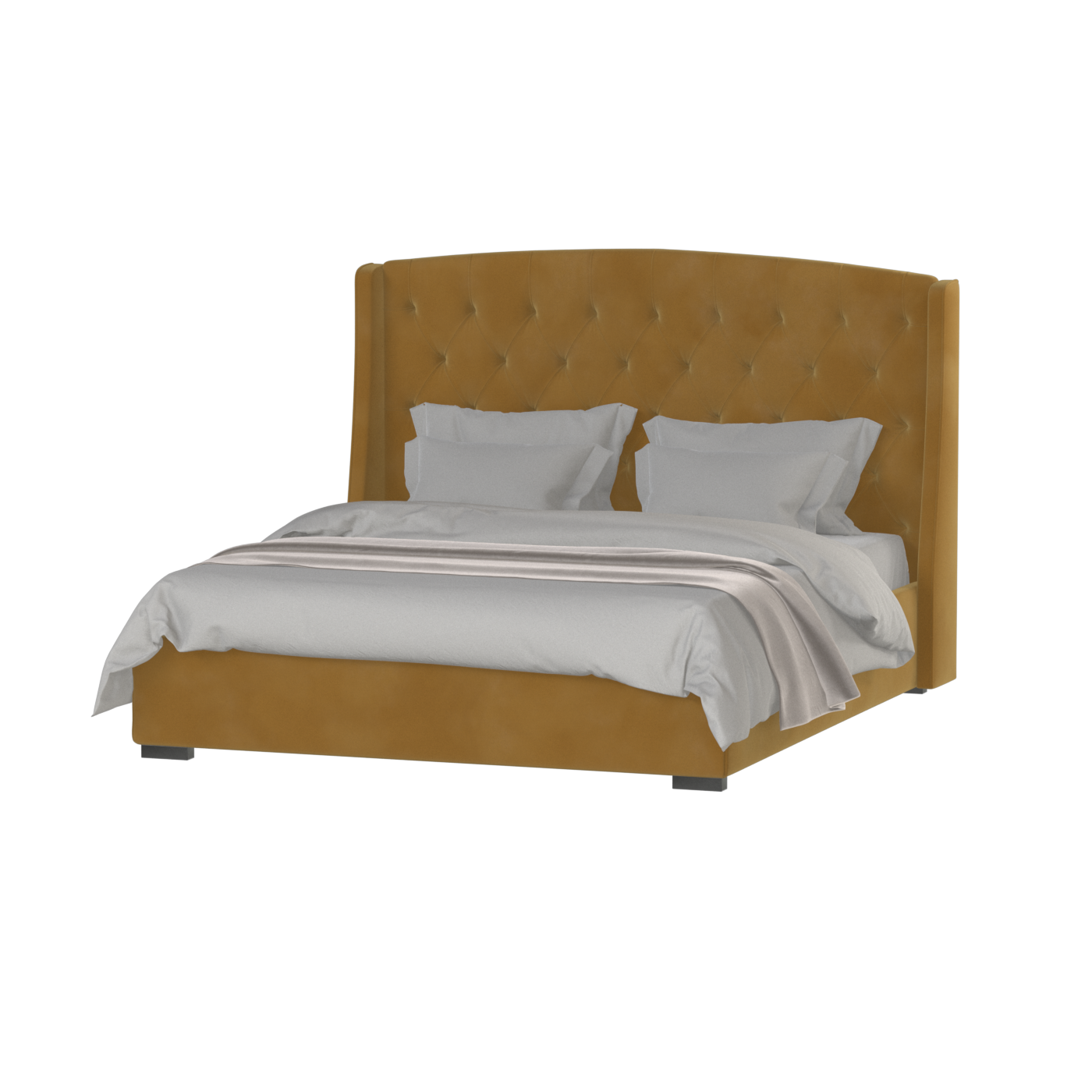 Sophia Upholstered Bed with Buttoned Headboard