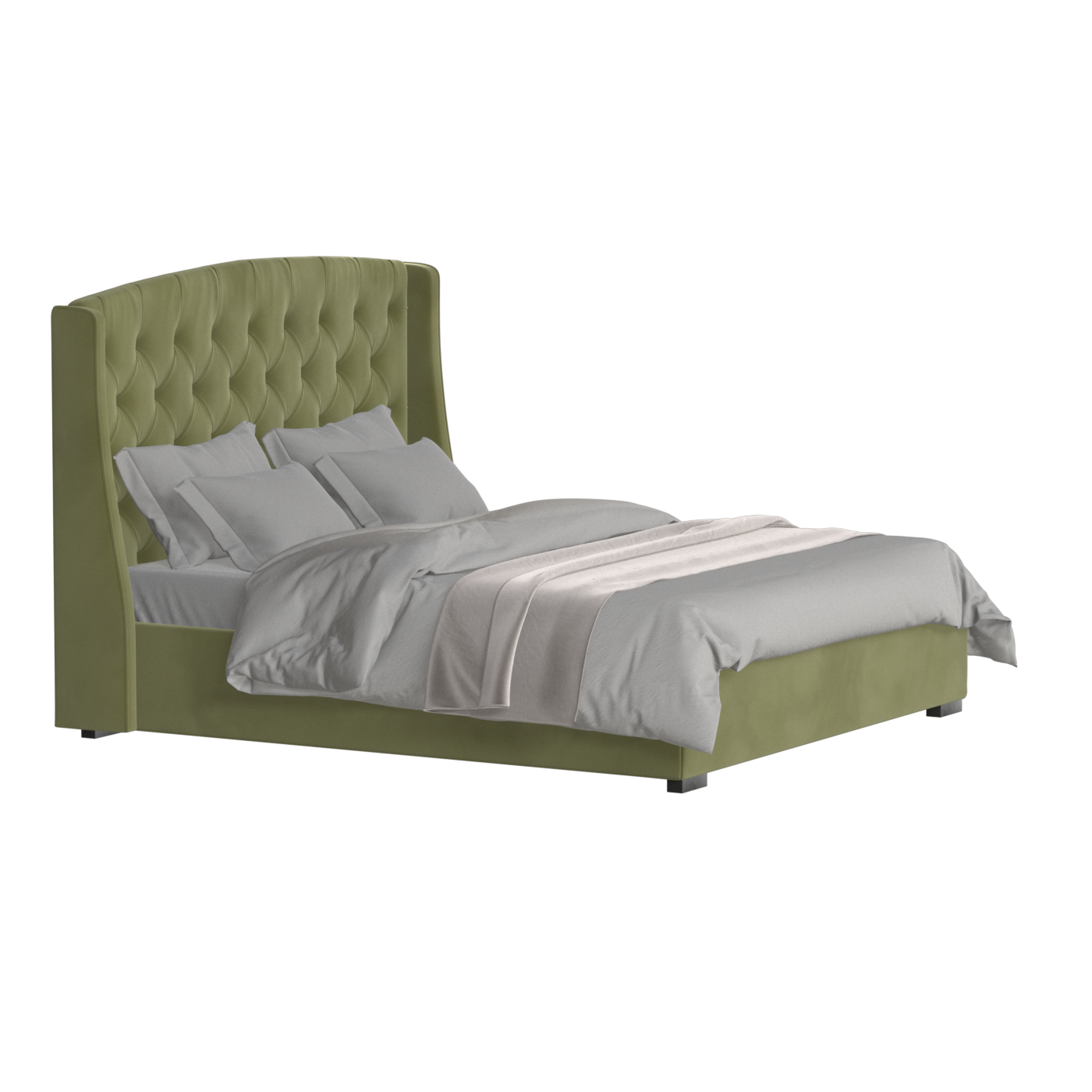 Sophia Upholstered Bed with Buttoned Headboard