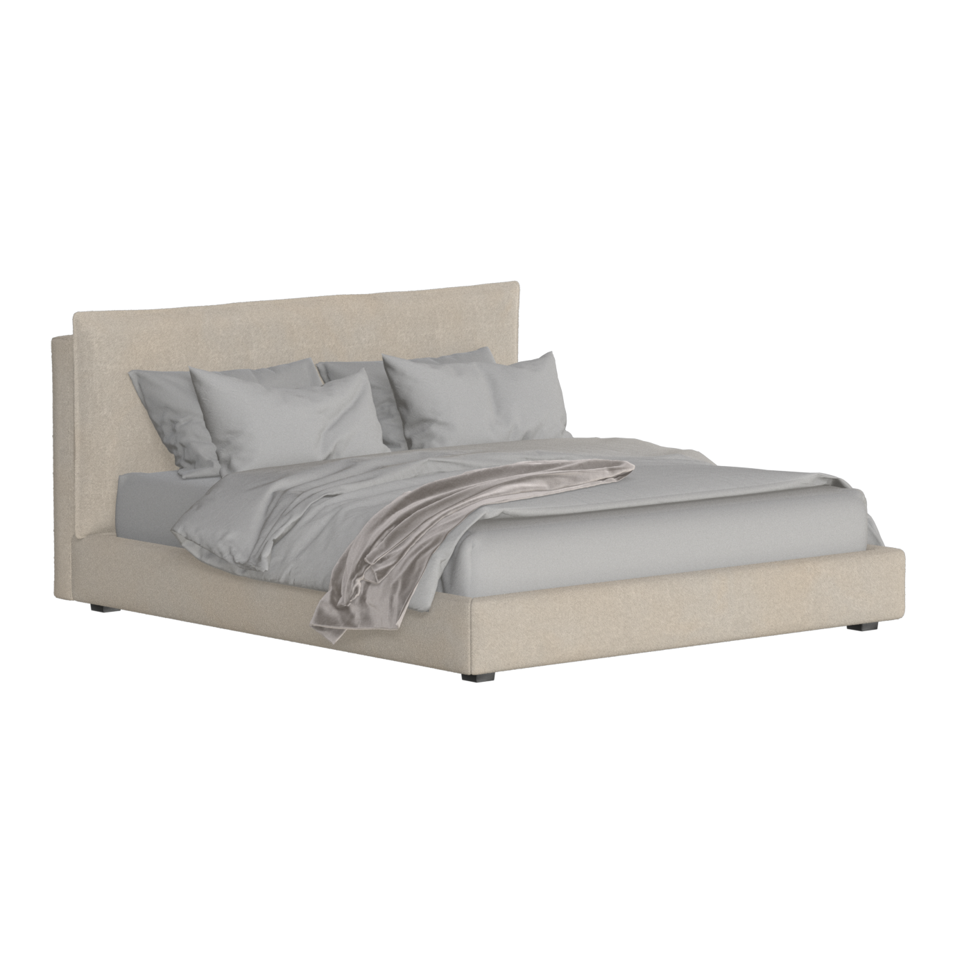 Thea Upholstered Double Bed with Clean Headboard