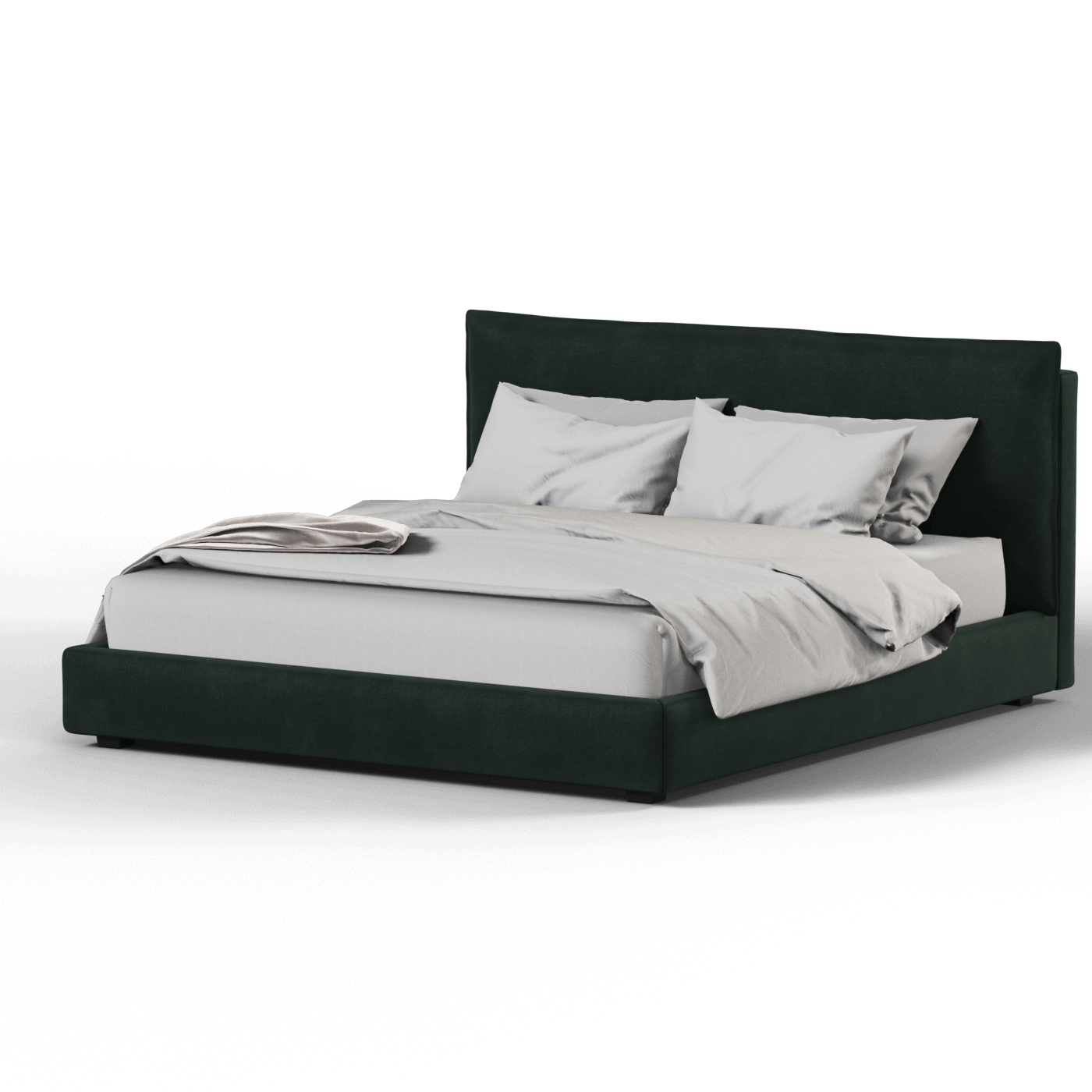 Thea Upholstered Double Bed with Clean Headboard