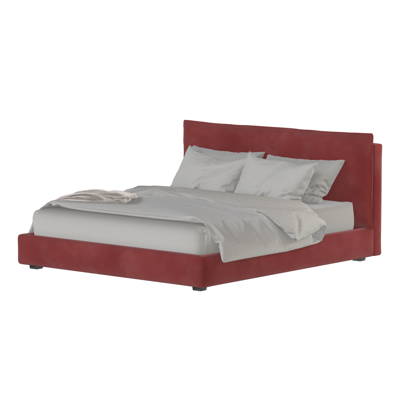Thea Upholstered Double Bed with Clean Headboard