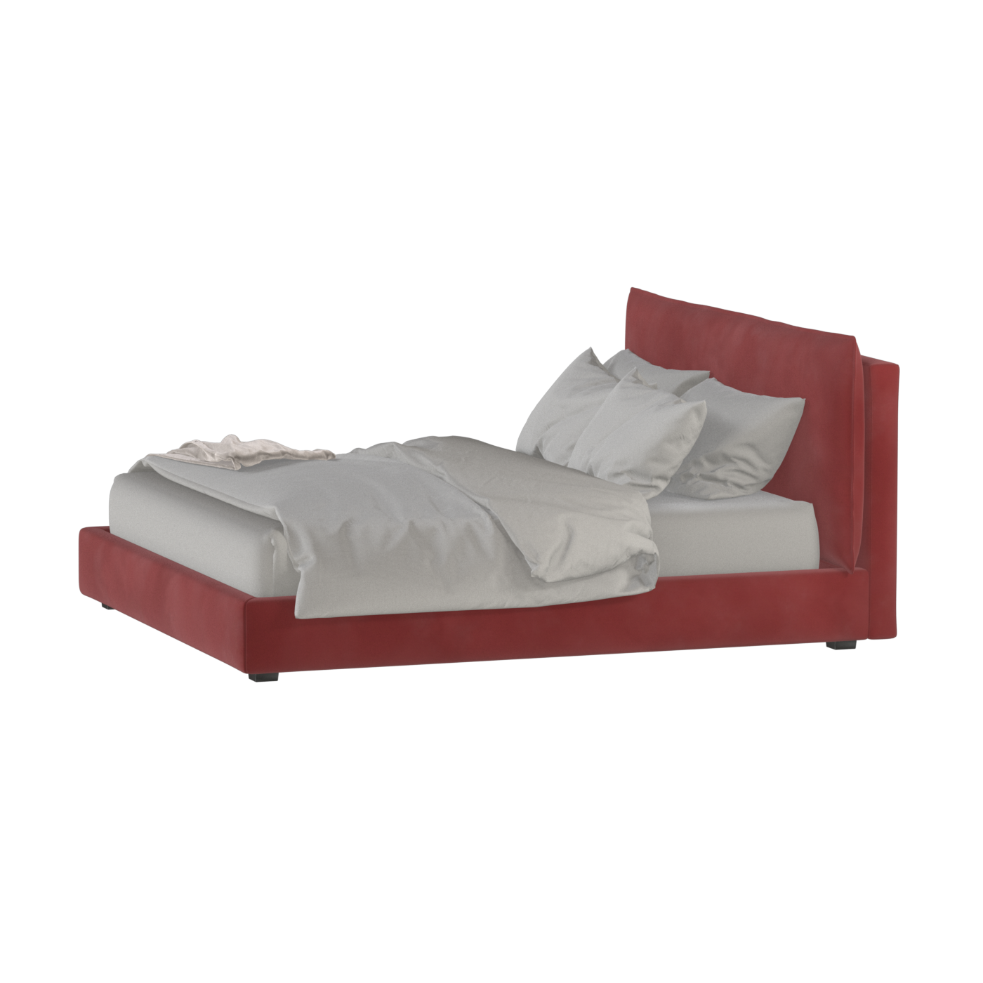 Thea Upholstered Double Bed with Clean Headboard