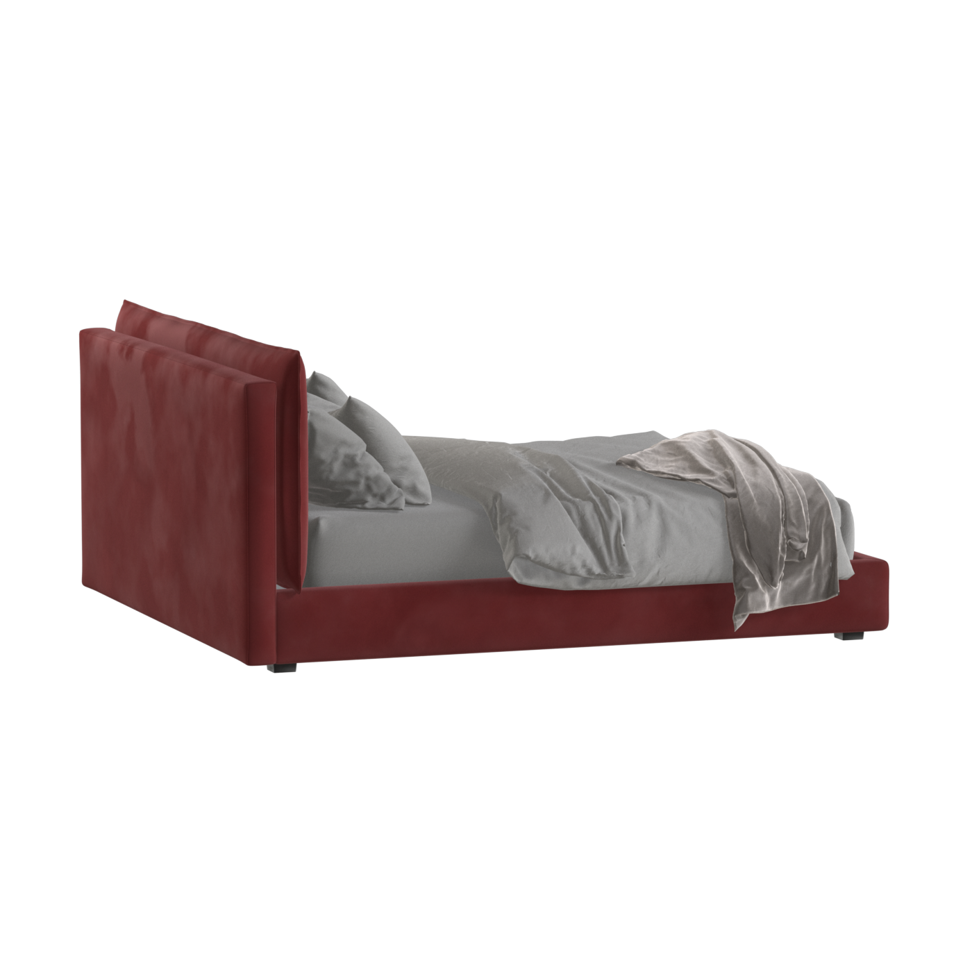 Thea Upholstered Double Bed with Clean Headboard
