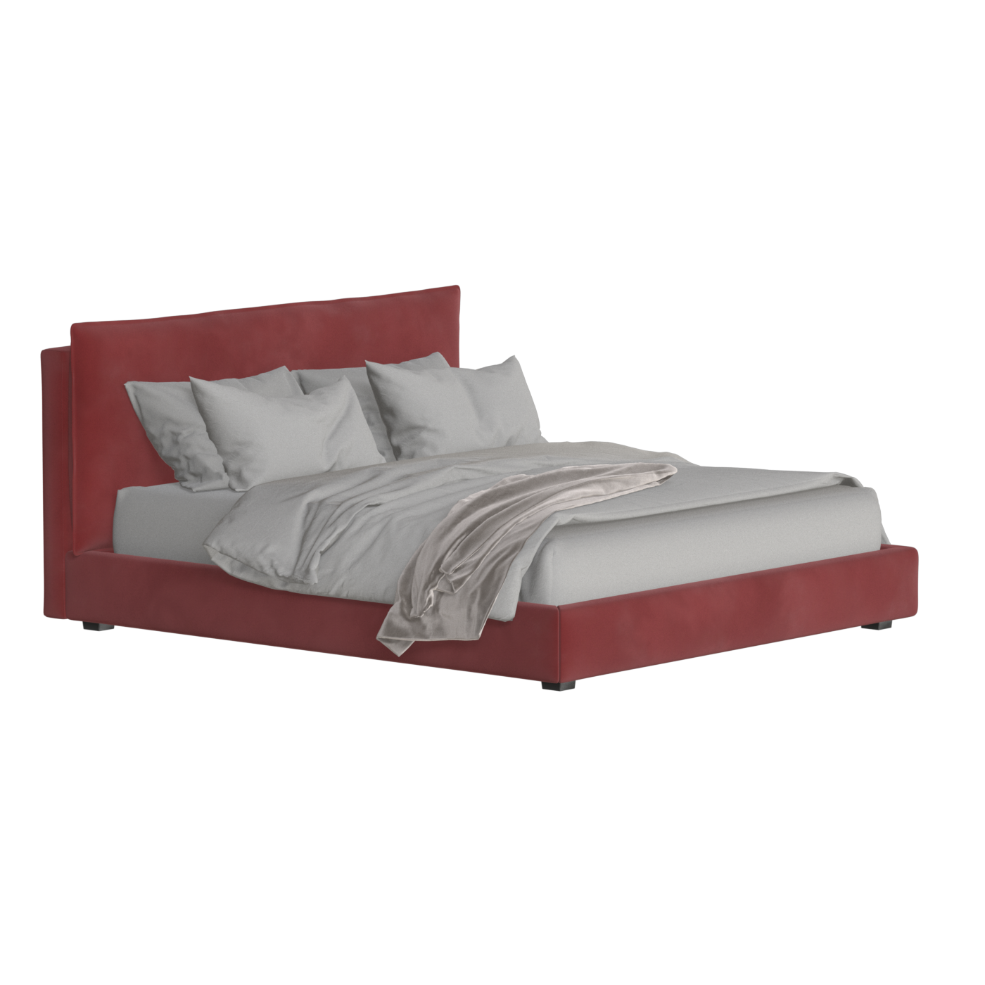 Thea Upholstered Double Bed with Clean Headboard