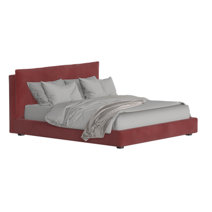 Thea Upholstered Double Bed with Clean Headboard