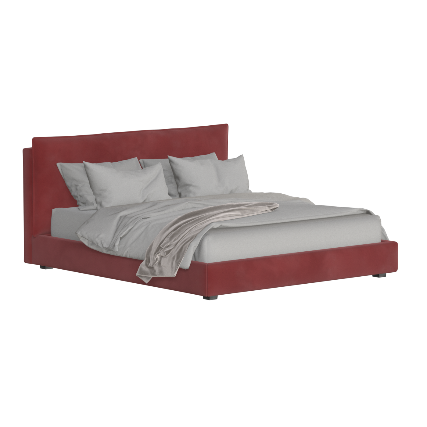Thea Upholstered Double Bed with Clean Headboard