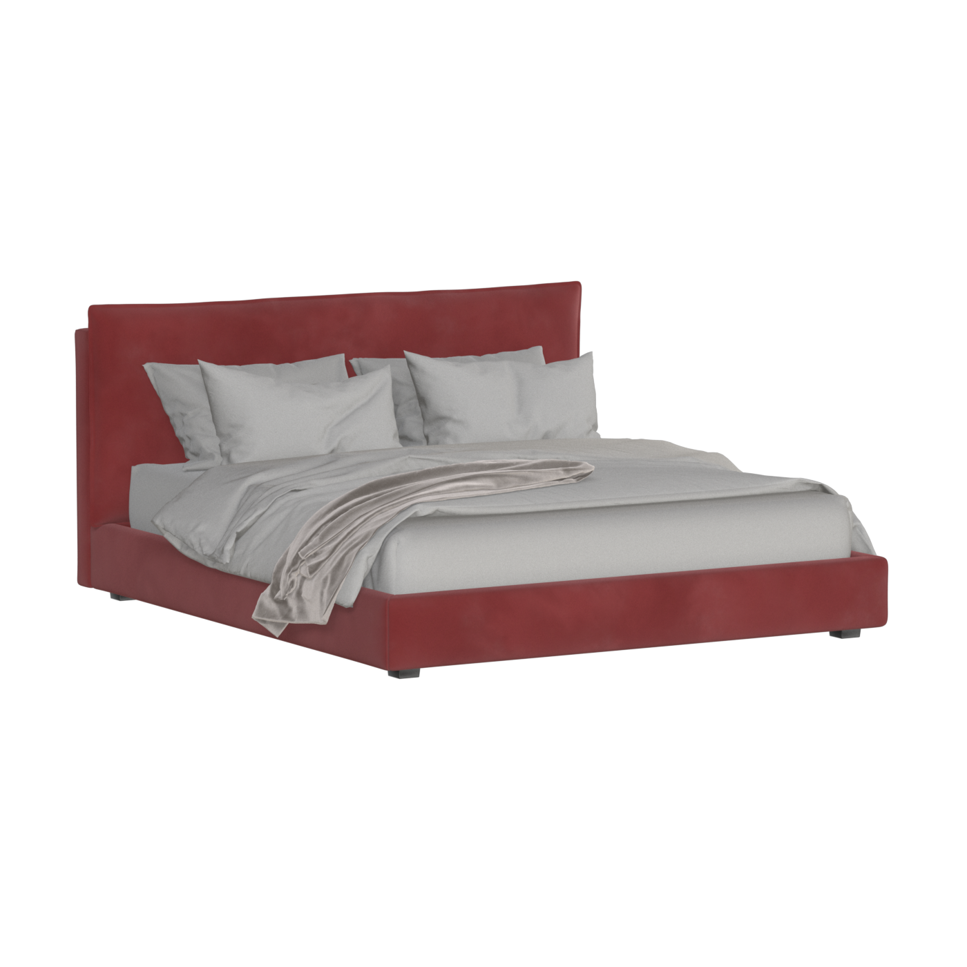 Thea Upholstered Double Bed with Clean Headboard