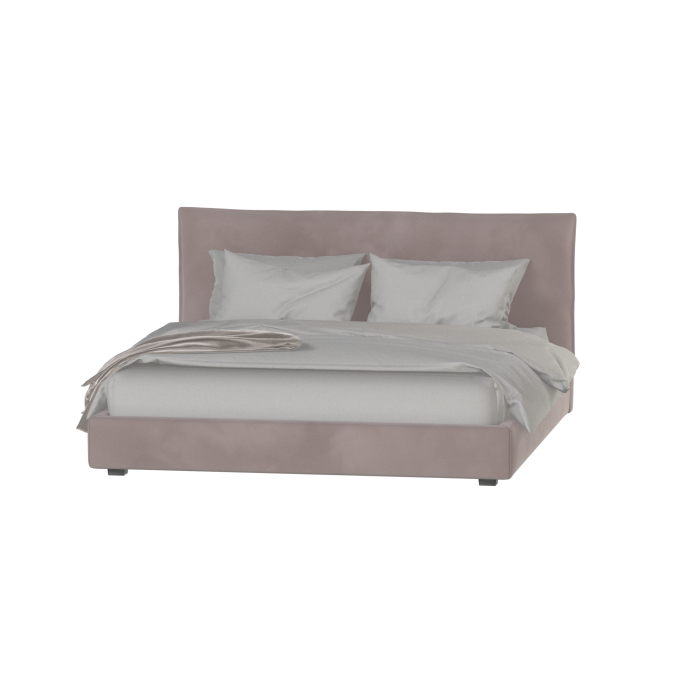 Thea Upholstered Double Bed with Clean Headboard