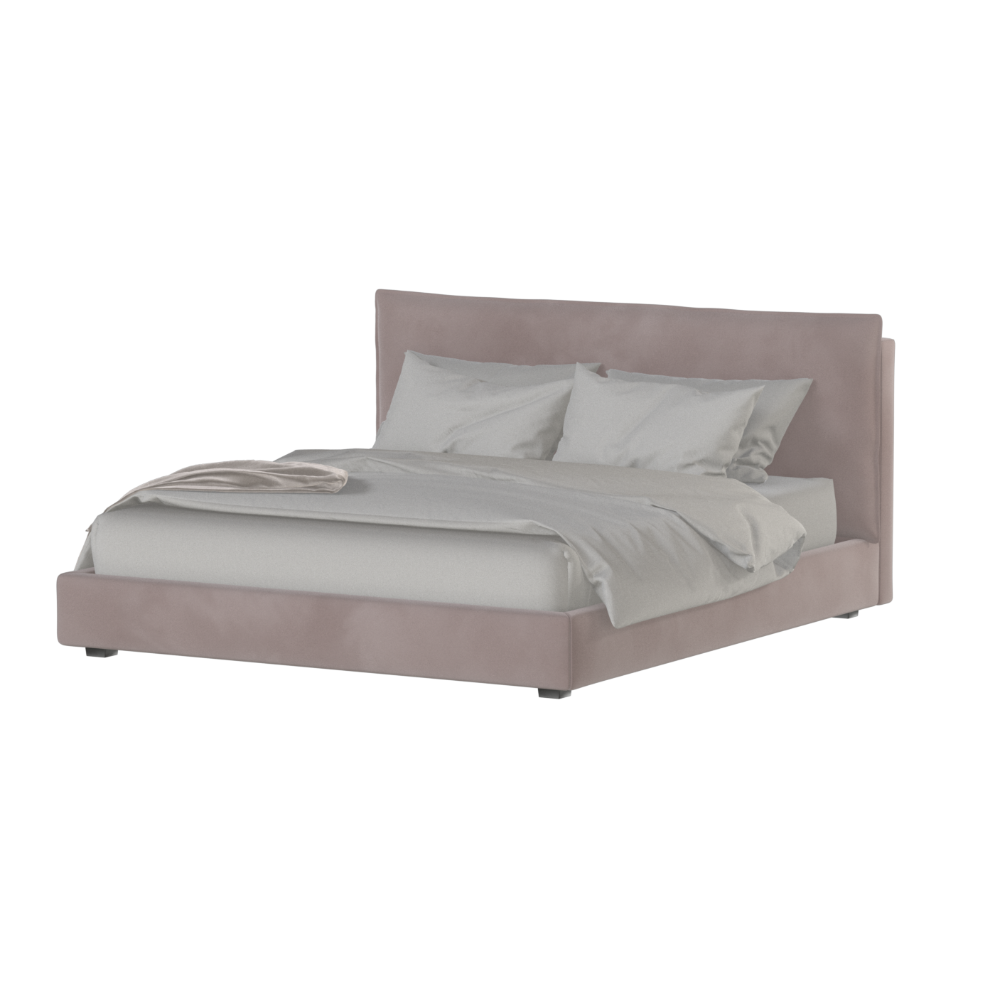 Thea Upholstered Double Bed with Clean Headboard