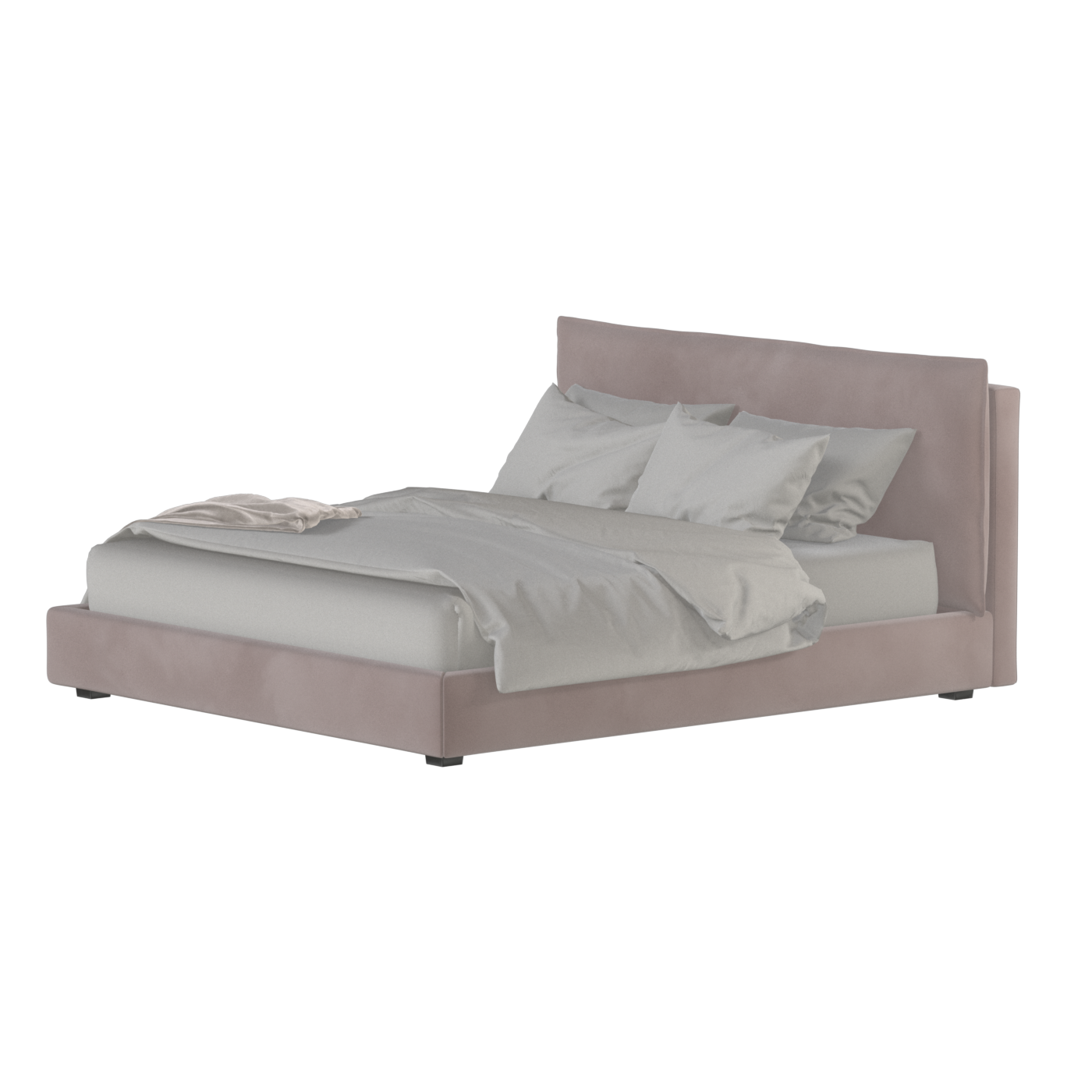 Thea Upholstered Double Bed with Clean Headboard