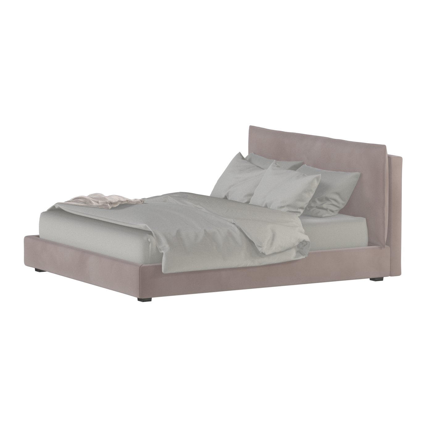 Thea Upholstered Double Bed with Clean Headboard