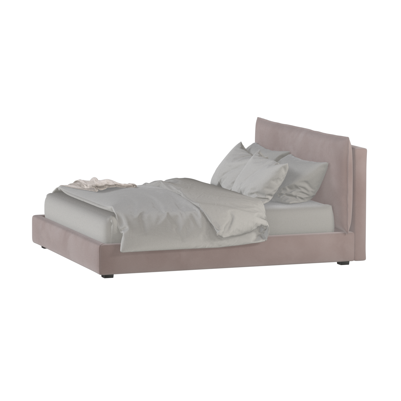 Thea Upholstered Double Bed with Clean Headboard