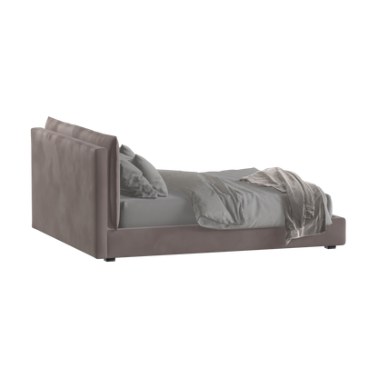 Thea Upholstered Double Bed with Clean Headboard