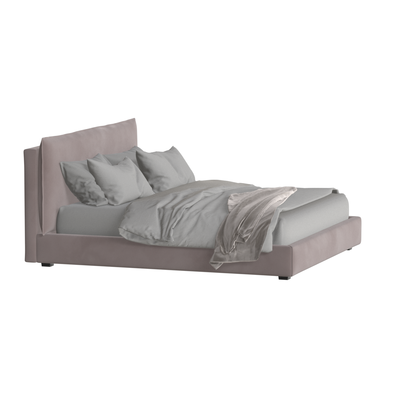 Thea Upholstered Double Bed with Clean Headboard