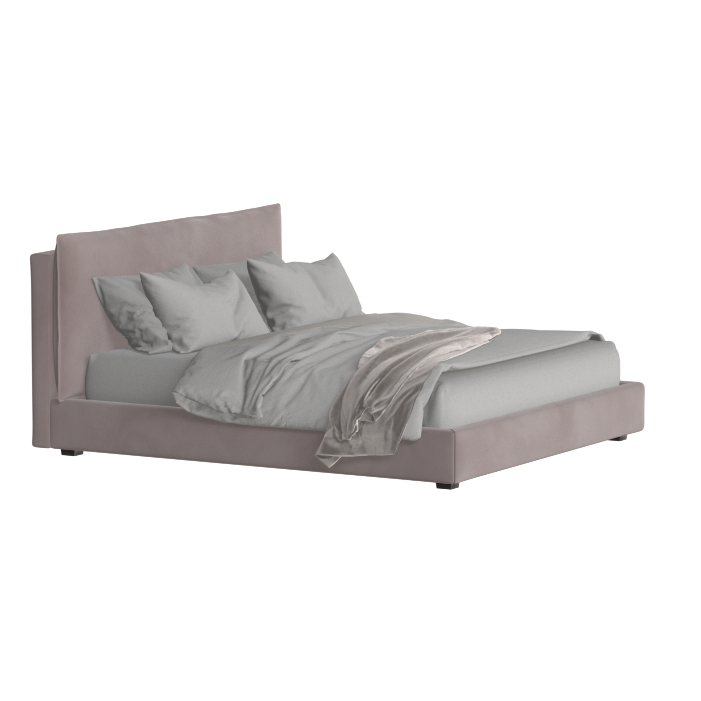 Thea Upholstered Double Bed with Clean Headboard