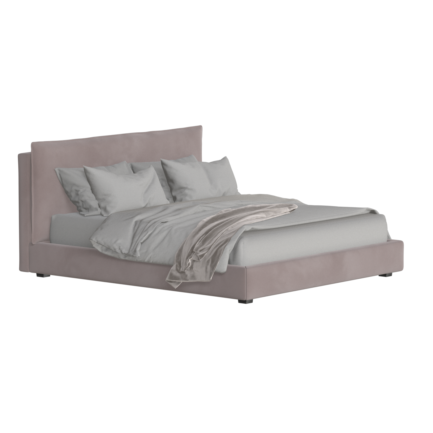 Thea Upholstered Double Bed with Clean Headboard