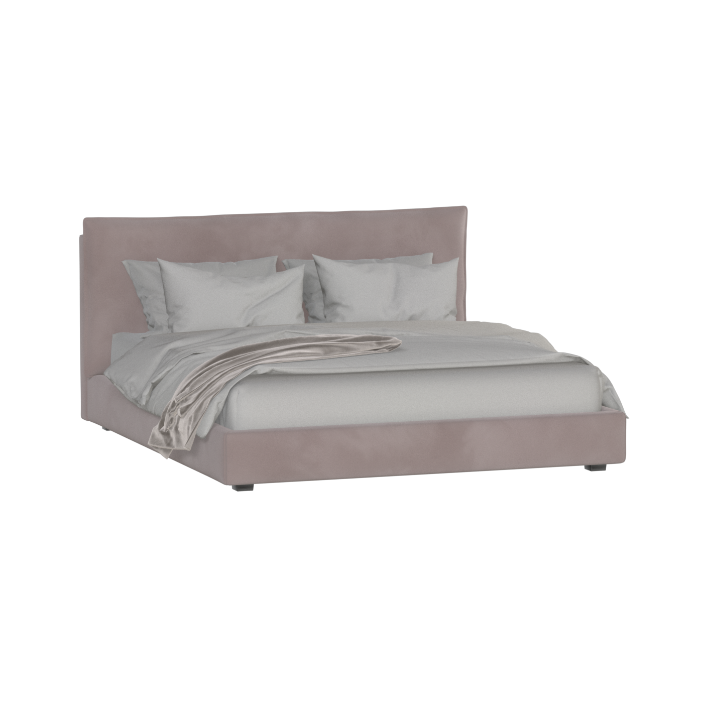 Thea Upholstered Double Bed with Clean Headboard