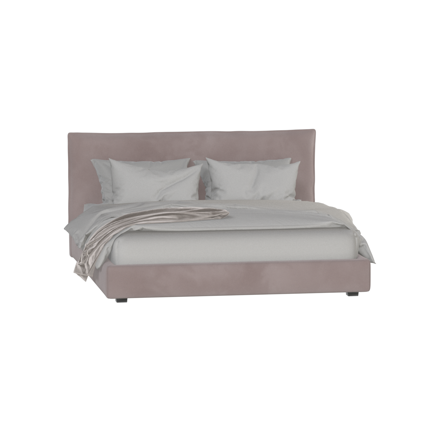 Thea Upholstered Double Bed with Clean Headboard