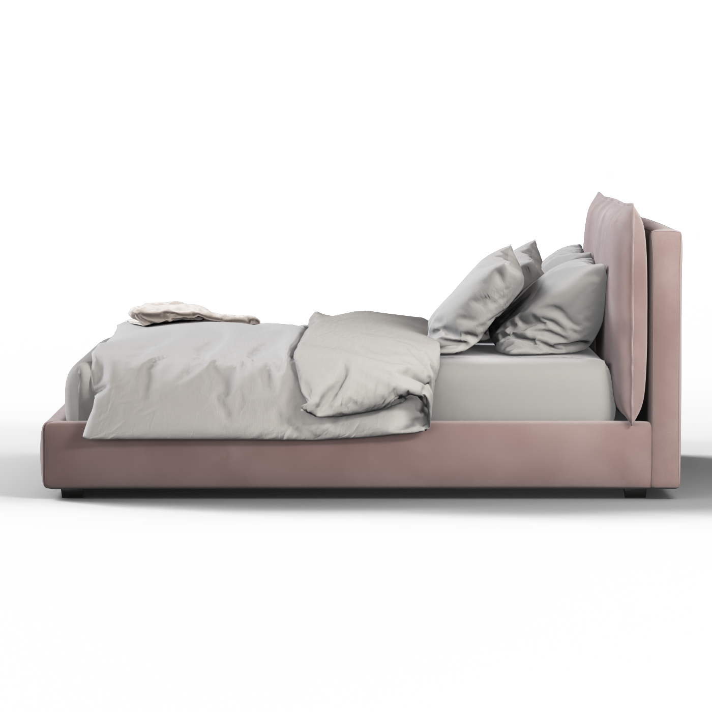 Thea Upholstered Double Bed with Clean Headboard