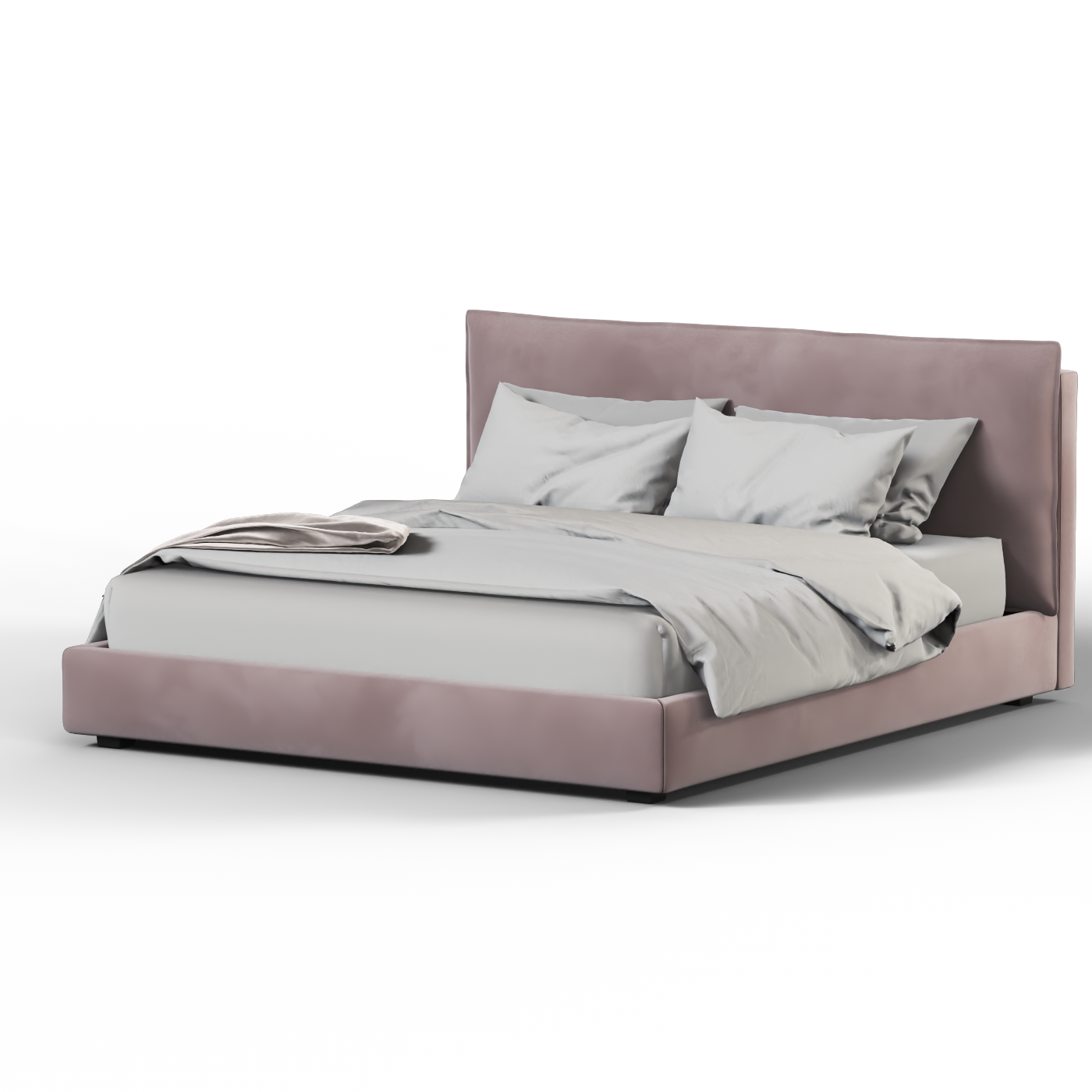 Thea Upholstered Double Bed with Clean Headboard
