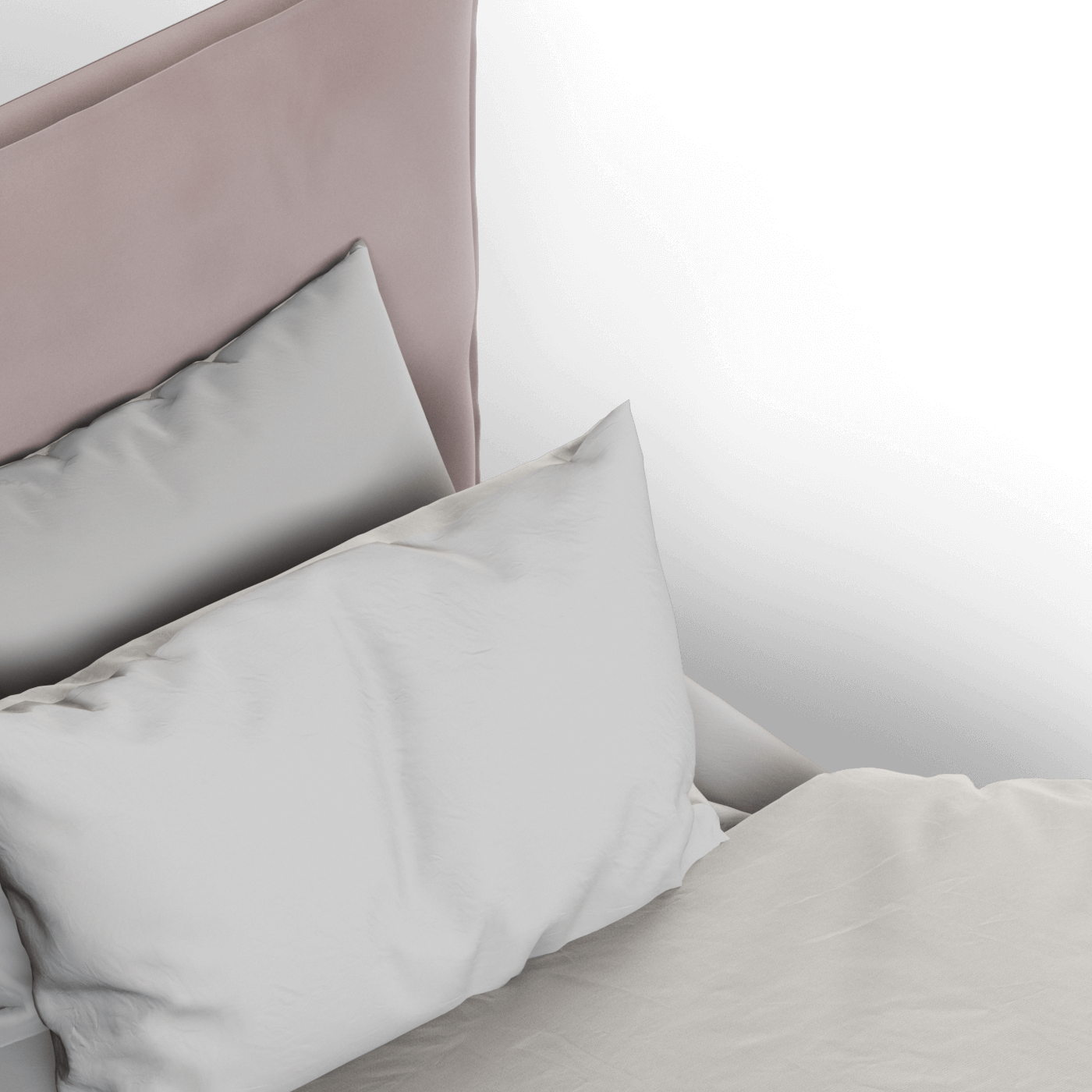 Thea Upholstered Double Bed with Clean Headboard