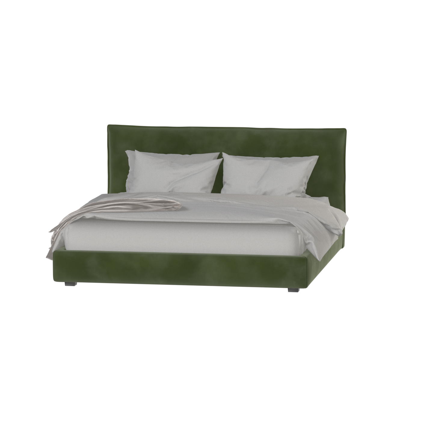 Thea Upholstered Double Bed with Clean Headboard