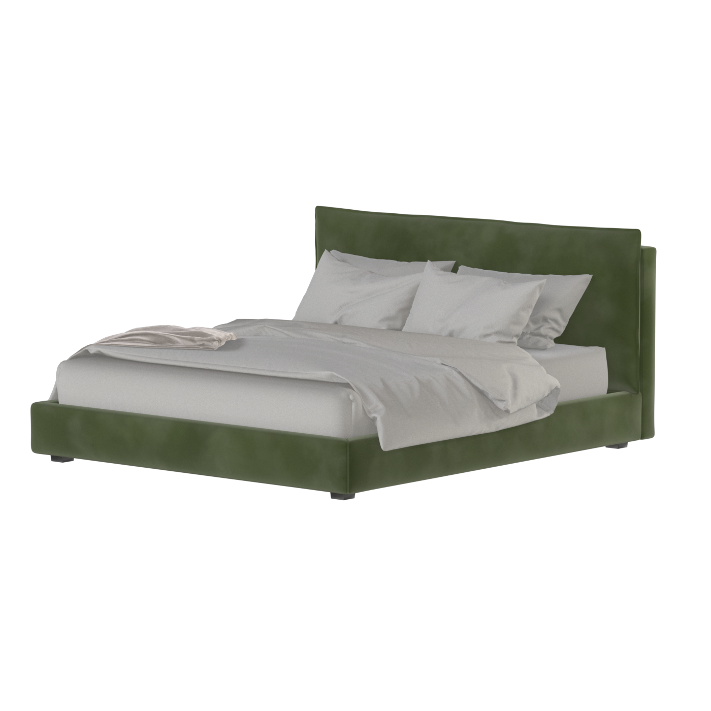 Thea Upholstered Double Bed with Clean Headboard