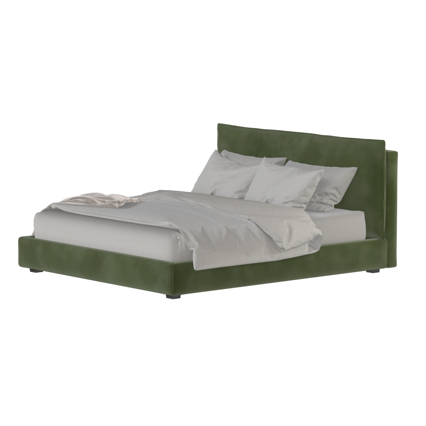 Thea Upholstered Double Bed with Clean Headboard