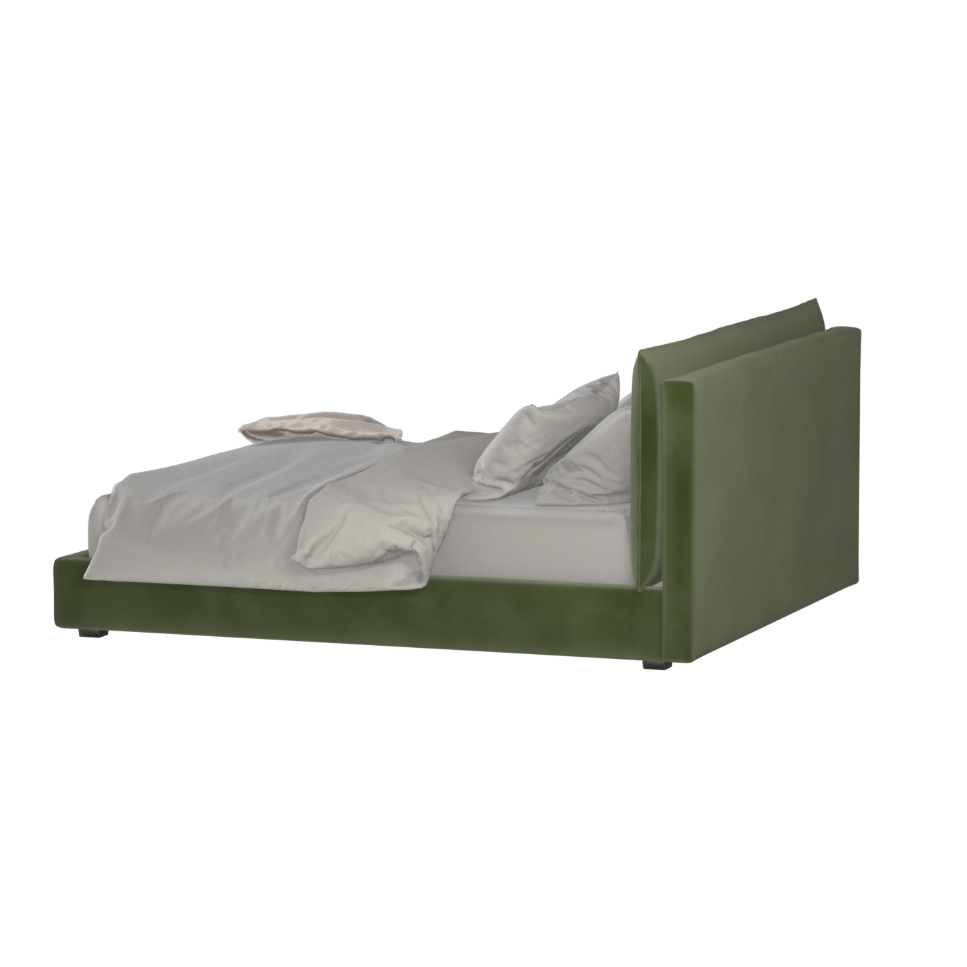Thea Upholstered Double Bed with Clean Headboard