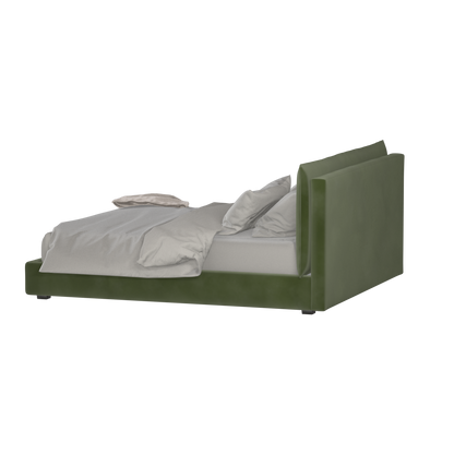 Thea Upholstered Double Bed with Clean Headboard
