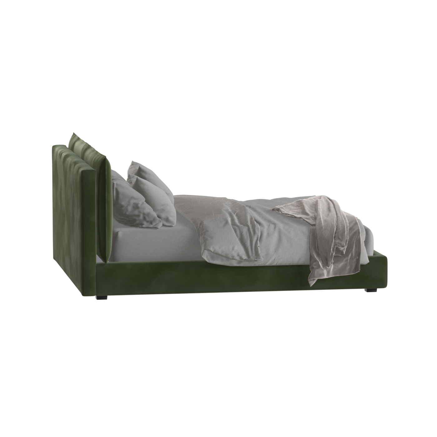 Thea Upholstered Double Bed with Clean Headboard