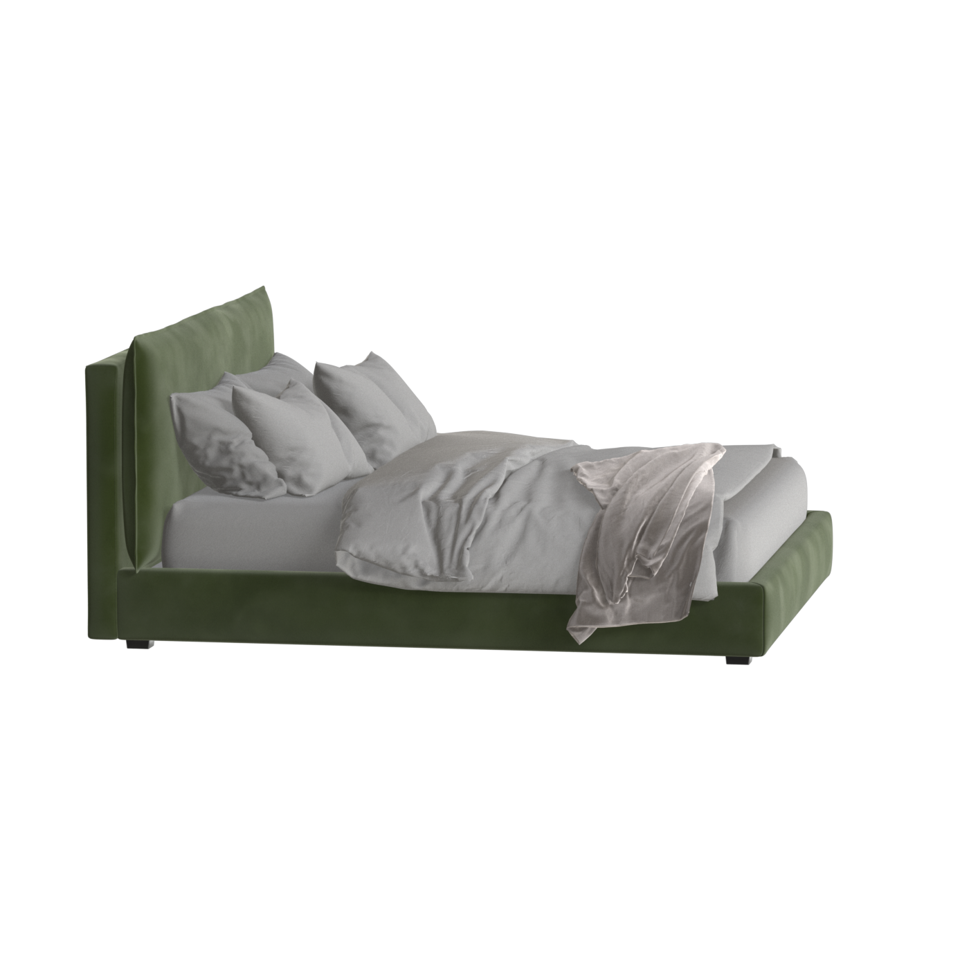 Thea Upholstered Double Bed with Clean Headboard