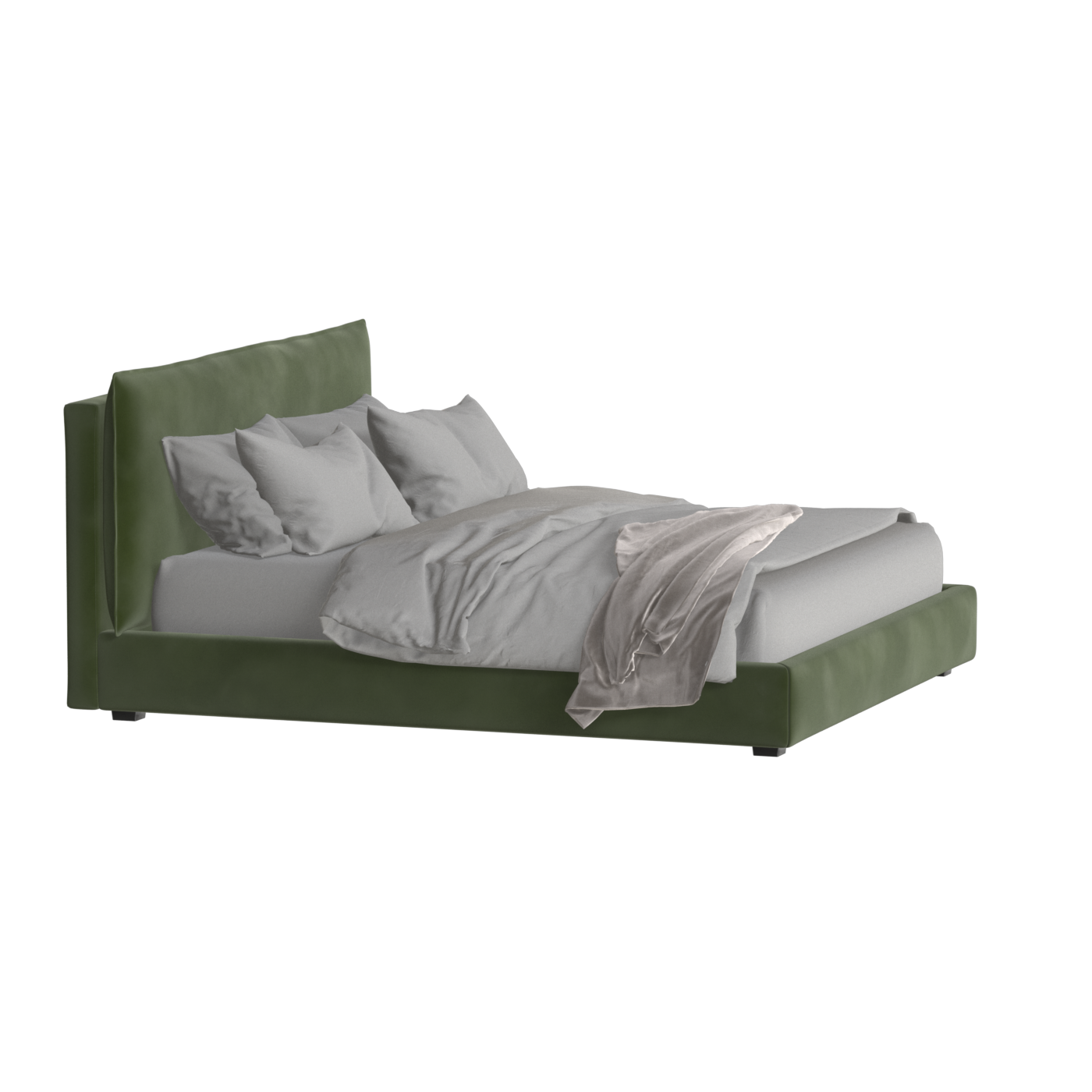 Thea Upholstered Double Bed with Clean Headboard