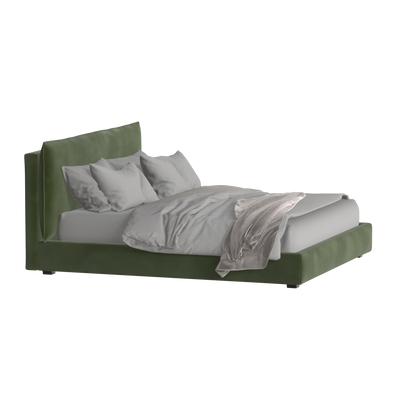 Thea Upholstered Double Bed with Clean Headboard