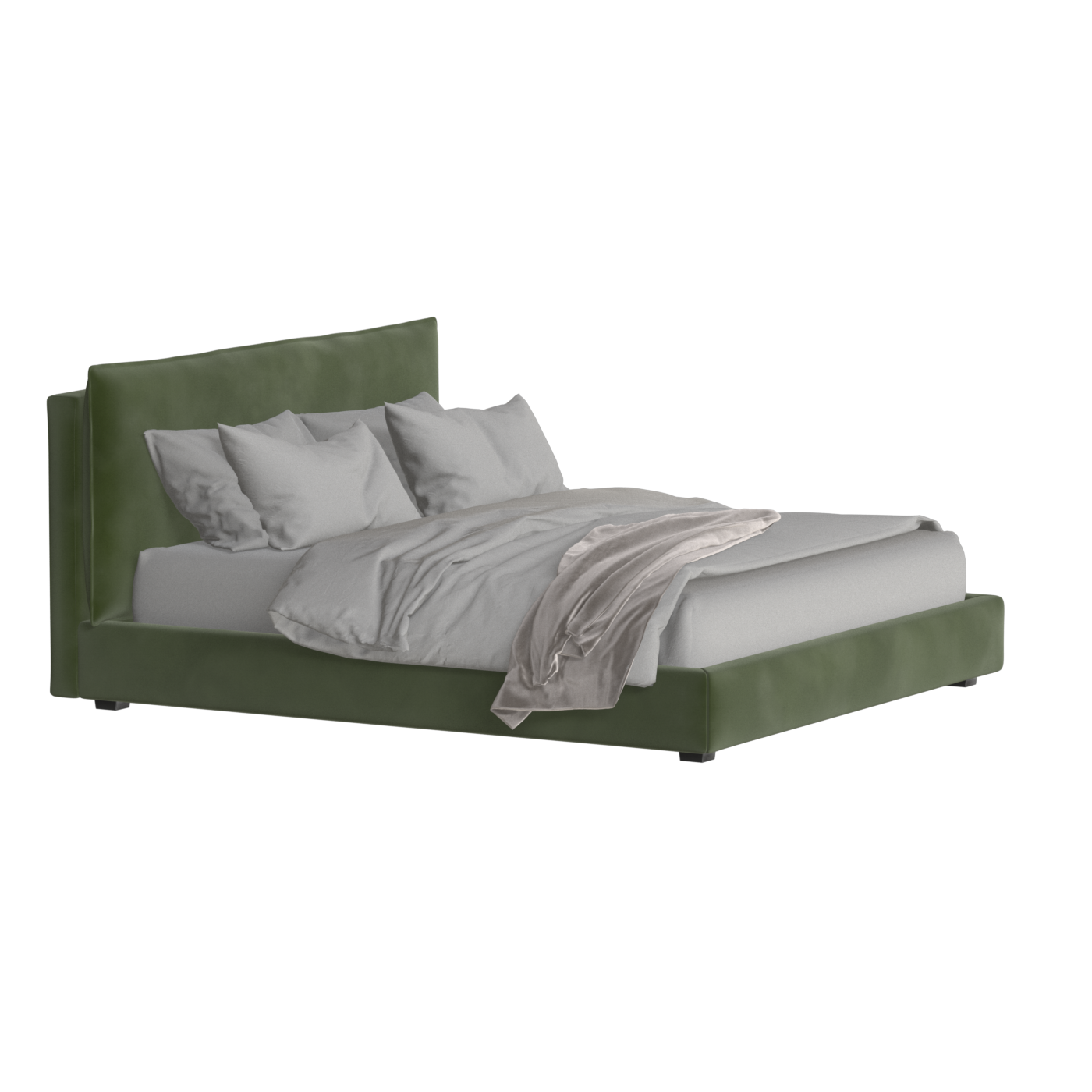 Thea Upholstered Double Bed with Clean Headboard