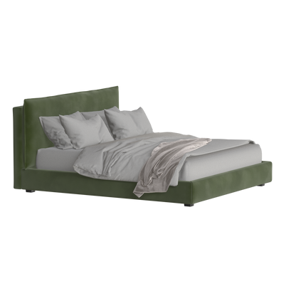 Thea Upholstered Double Bed with Clean Headboard