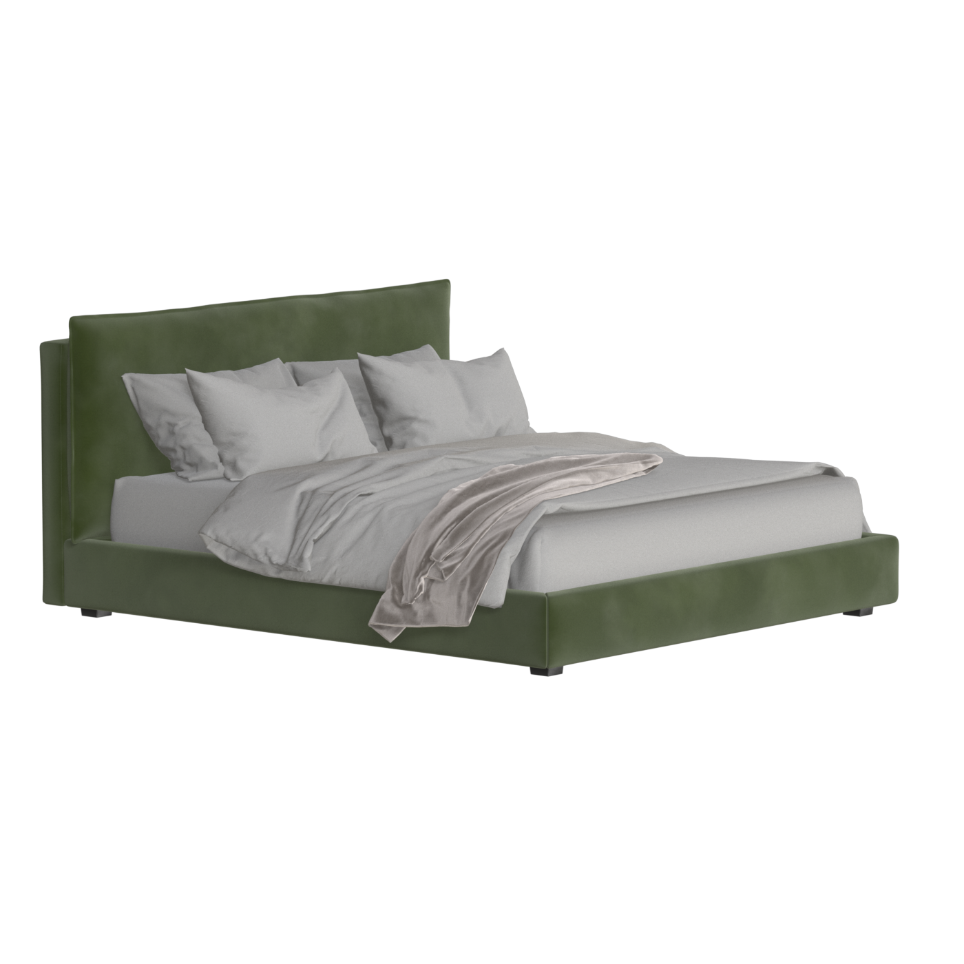 Thea Upholstered Double Bed with Clean Headboard