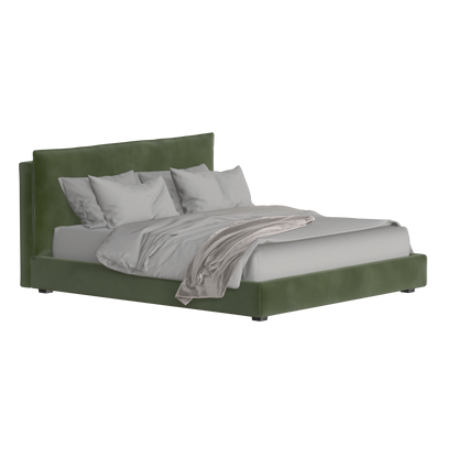 Thea Upholstered Double Bed with Clean Headboard