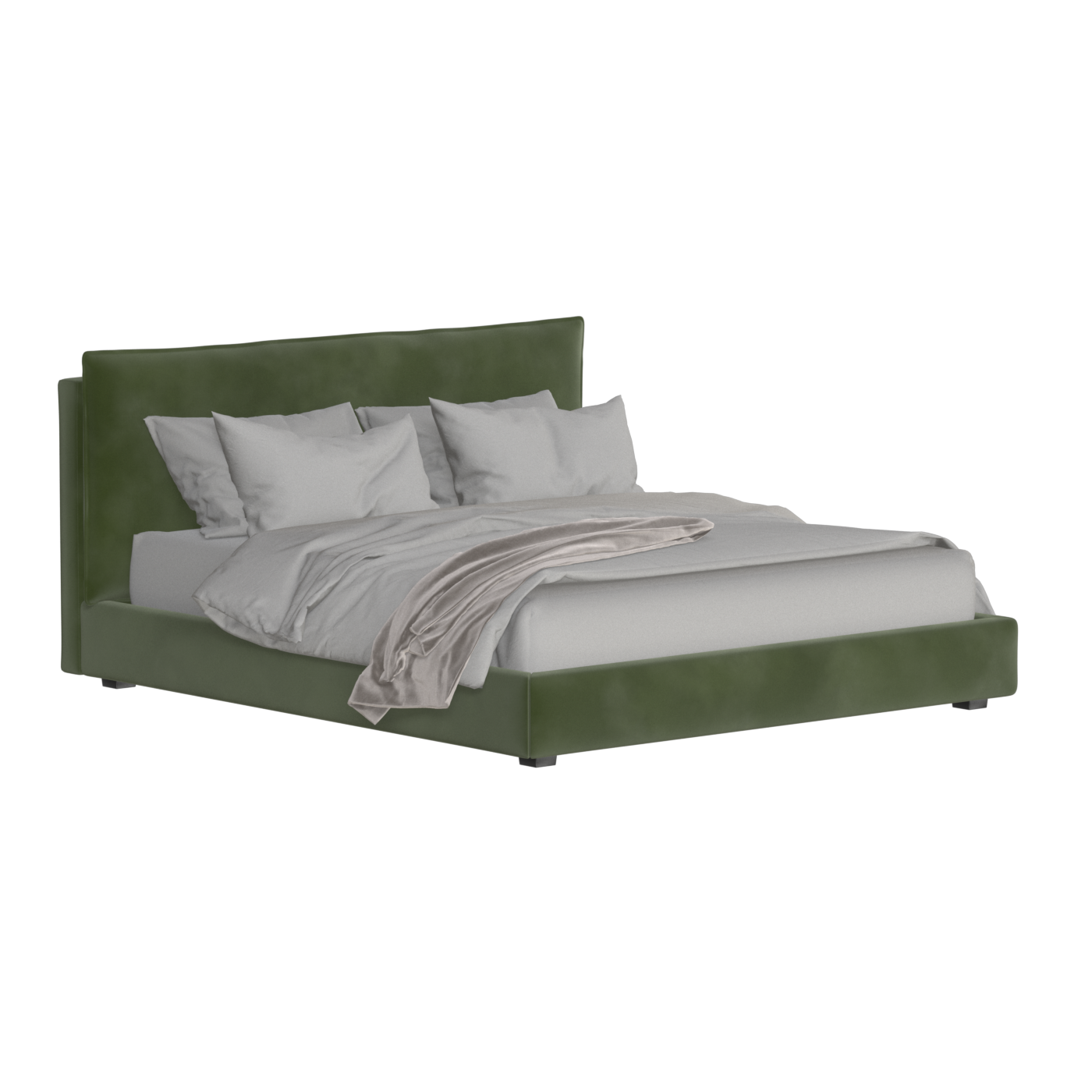 Thea Upholstered Double Bed with Clean Headboard