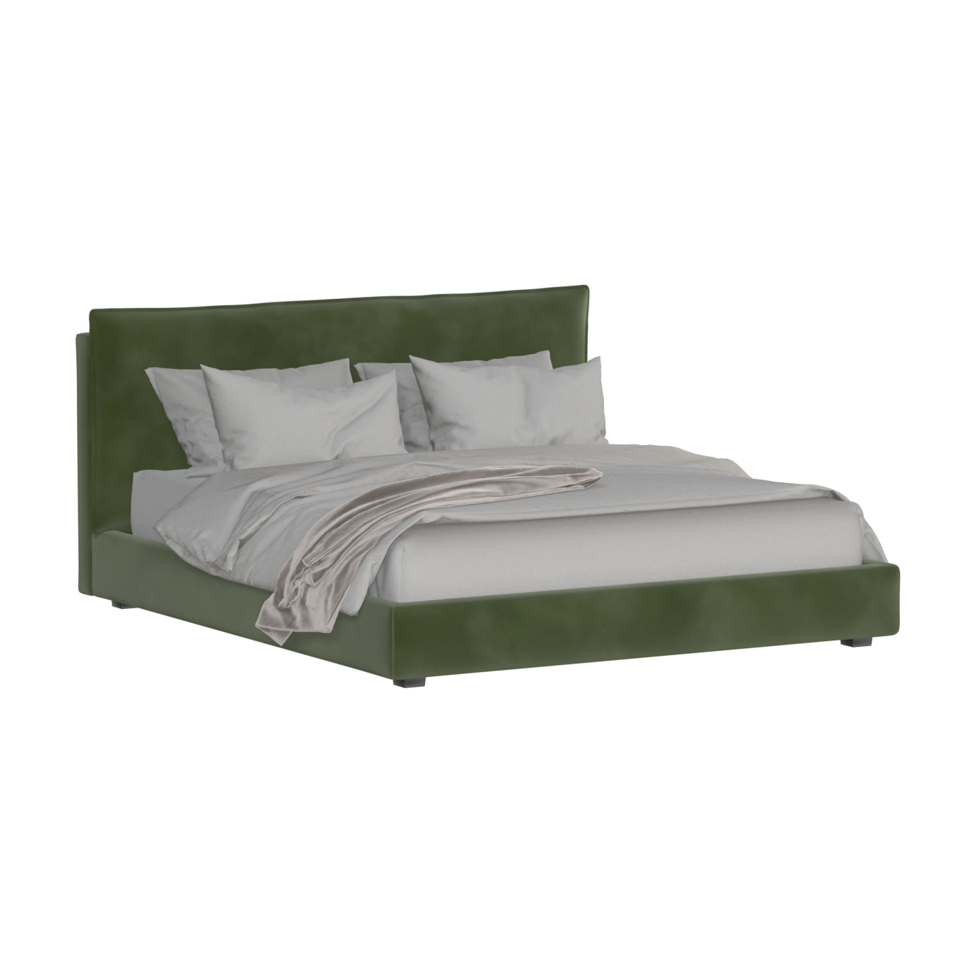 Thea Upholstered Double Bed with Clean Headboard