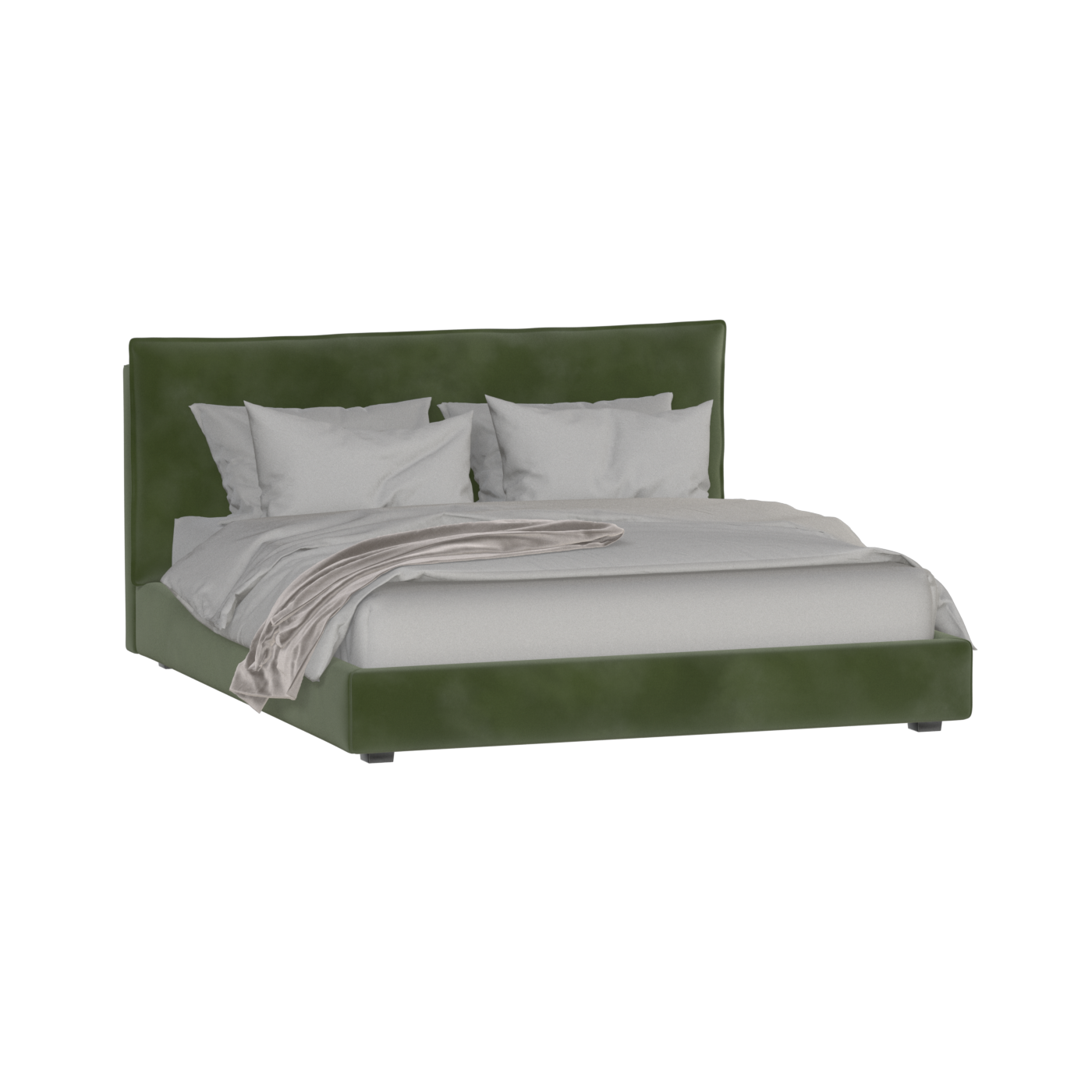 Thea Upholstered Double Bed with Clean Headboard