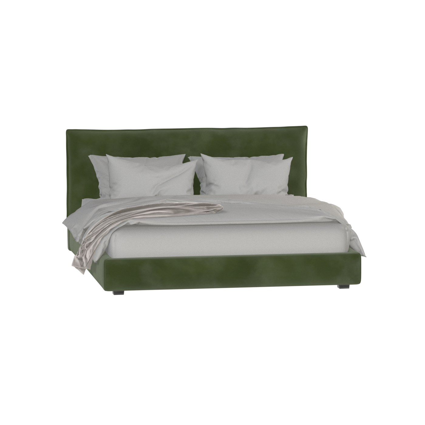 Thea Upholstered Double Bed with Clean Headboard