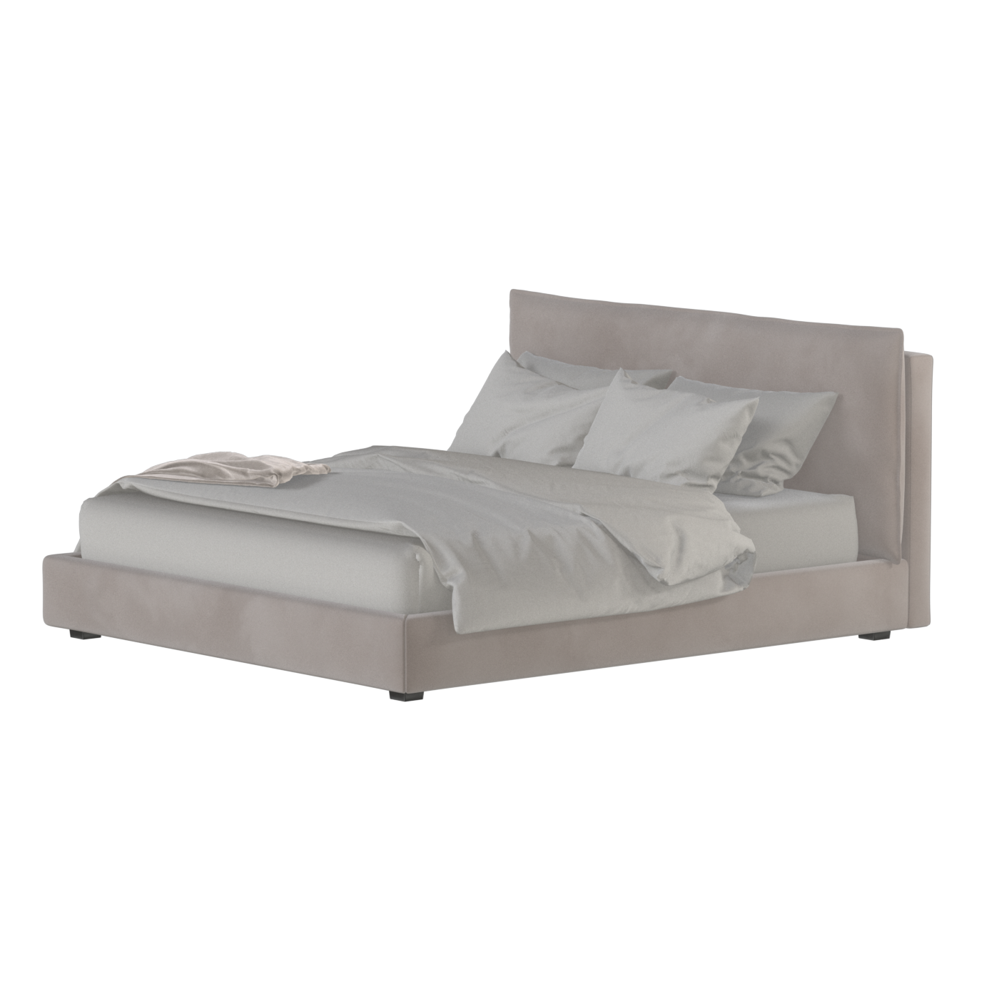 Thea Upholstered Double Bed with Clean Headboard