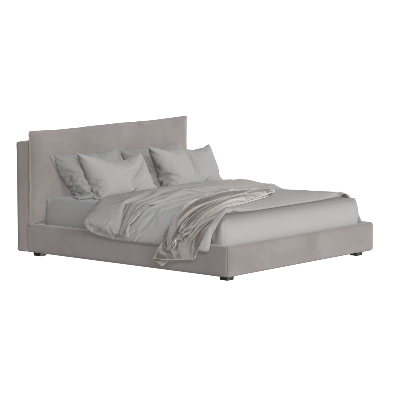 Thea Upholstered Double Bed with Clean Headboard